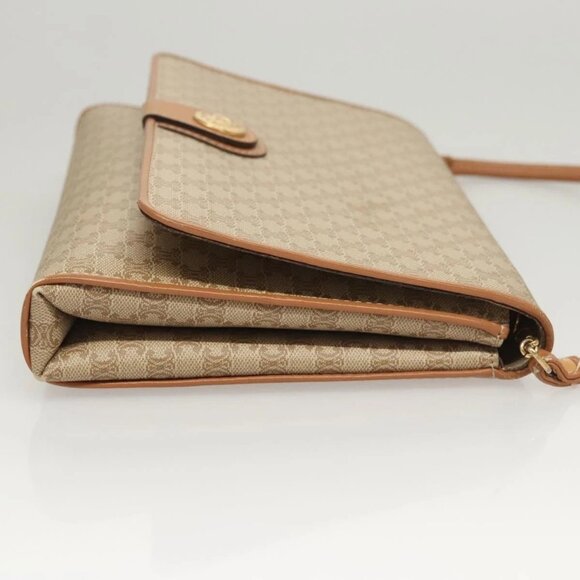 CELINE Macadam Canvas Shoulder Bag PVC Beige Gold Auth sw761 - Picture 6 of 16